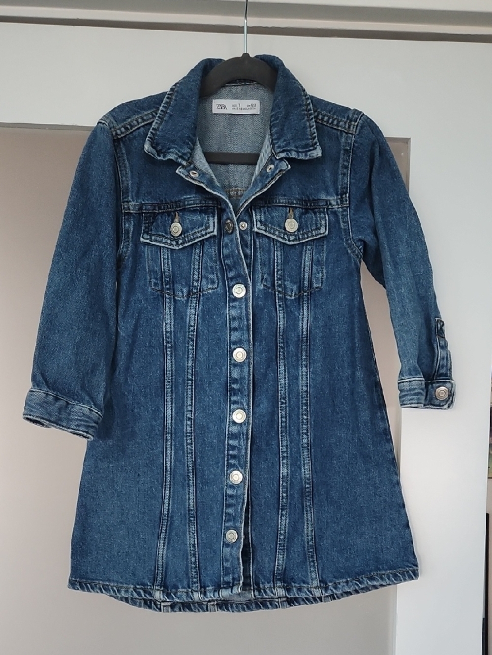 Zara Dark Blue Denim Longline Jacket